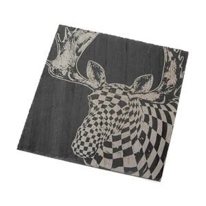 NEW Mackenzie Childs Moose Slate Serving Board Courtly Check Charcuterie New